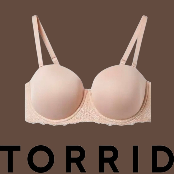 Torrid Curve Other - Torrid Beige Lightly Lined Multiway Strapless Bra Size 42C Staps Included EUC